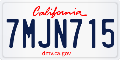 CA license plate 7MJN715