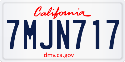 CA license plate 7MJN717