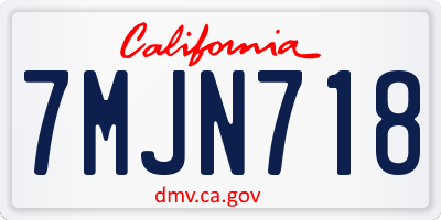 CA license plate 7MJN718