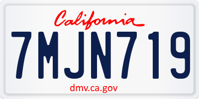 CA license plate 7MJN719