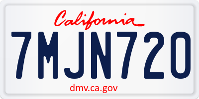 CA license plate 7MJN720