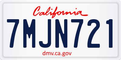 CA license plate 7MJN721