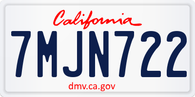 CA license plate 7MJN722