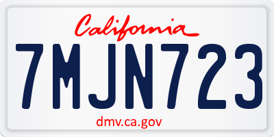 CA license plate 7MJN723