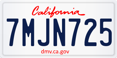 CA license plate 7MJN725