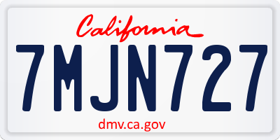 CA license plate 7MJN727