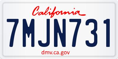 CA license plate 7MJN731