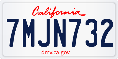 CA license plate 7MJN732