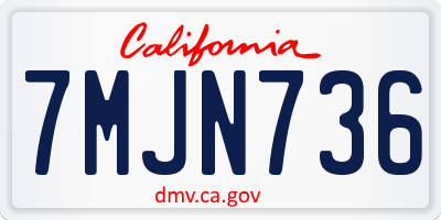 CA license plate 7MJN736