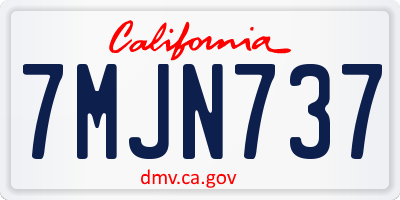 CA license plate 7MJN737