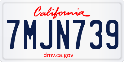 CA license plate 7MJN739