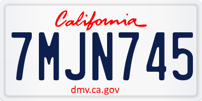 CA license plate 7MJN745