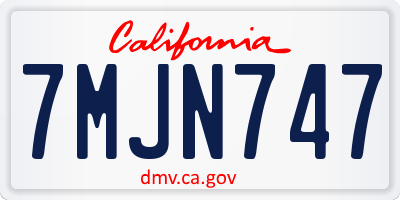 CA license plate 7MJN747