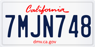 CA license plate 7MJN748