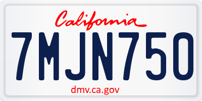 CA license plate 7MJN750