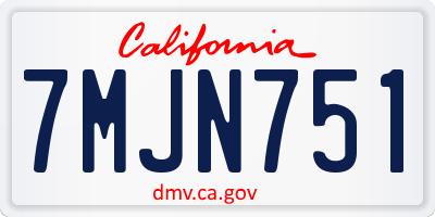 CA license plate 7MJN751