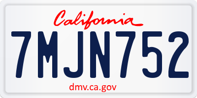 CA license plate 7MJN752