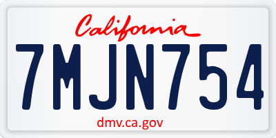 CA license plate 7MJN754