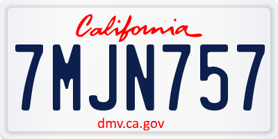 CA license plate 7MJN757