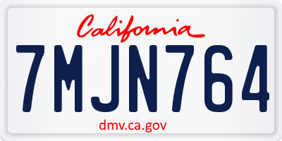 CA license plate 7MJN764