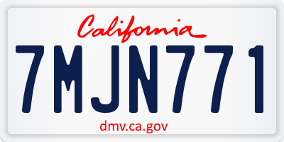 CA license plate 7MJN771