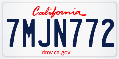 CA license plate 7MJN772