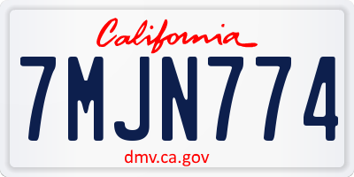 CA license plate 7MJN774