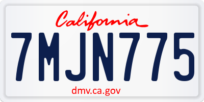 CA license plate 7MJN775