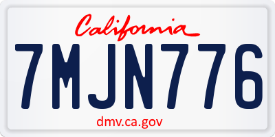 CA license plate 7MJN776