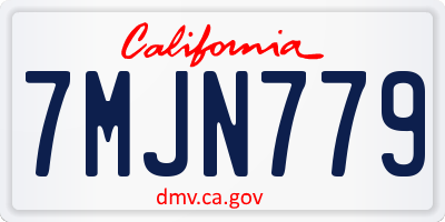 CA license plate 7MJN779