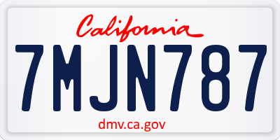 CA license plate 7MJN787