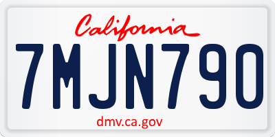 CA license plate 7MJN790