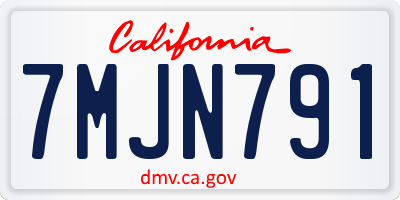 CA license plate 7MJN791