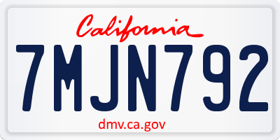 CA license plate 7MJN792