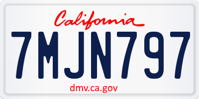 CA license plate 7MJN797