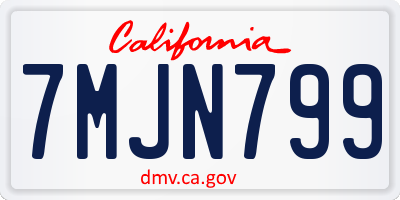 CA license plate 7MJN799