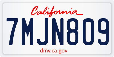 CA license plate 7MJN809