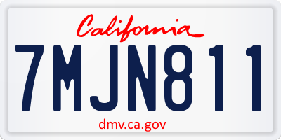 CA license plate 7MJN811