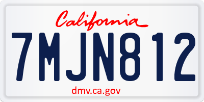 CA license plate 7MJN812