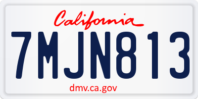 CA license plate 7MJN813