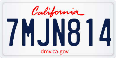 CA license plate 7MJN814