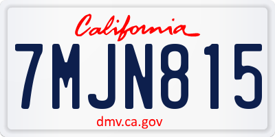 CA license plate 7MJN815