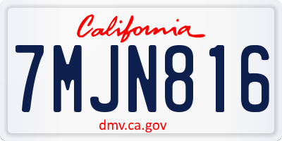 CA license plate 7MJN816