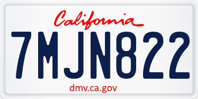 CA license plate 7MJN822