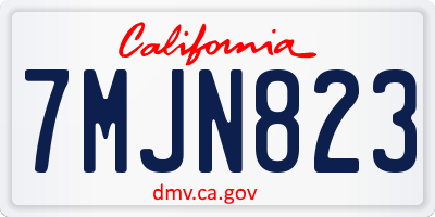 CA license plate 7MJN823