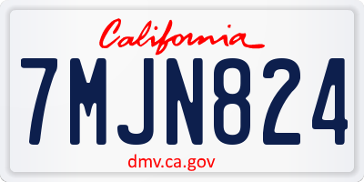 CA license plate 7MJN824