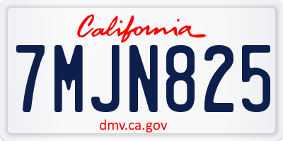 CA license plate 7MJN825