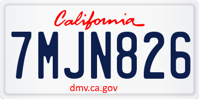 CA license plate 7MJN826