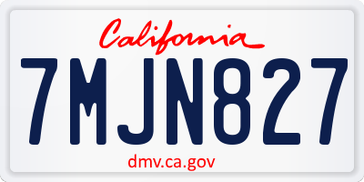 CA license plate 7MJN827