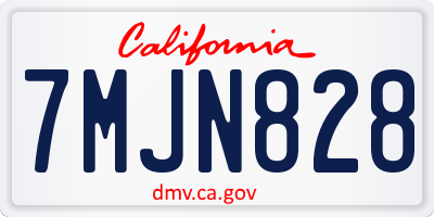 CA license plate 7MJN828